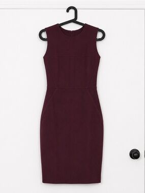 Pull&Bear Open back Maroon Knee Slit Dress